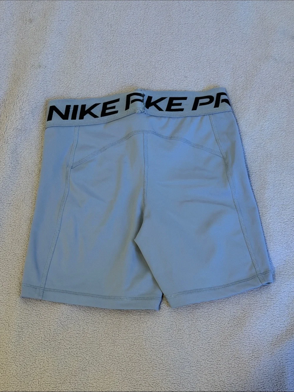 Nike Pro Light Blue Women's Bike Shorts with Branded Waistband